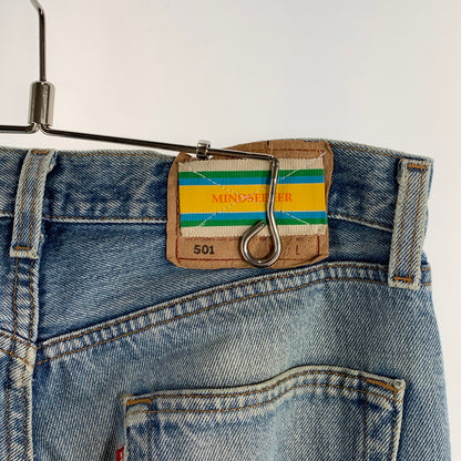 【中古品】【メンズ】 MINDSEEKER LEVIS 501 リメイクパッチデザインデニムパンツ ボトムス ブランド 古着 153-260815-gm-04-fuzh サイズ：W30 カラー：ブルー 万代Net店