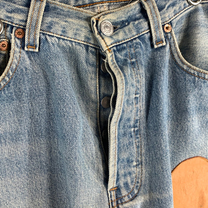 【中古品】【メンズ】 MINDSEEKER LEVIS 501 リメイクパッチデザインデニムパンツ ボトムス ブランド 古着 153-260815-gm-04-fuzh サイズ：W30 カラー：ブルー 万代Net店