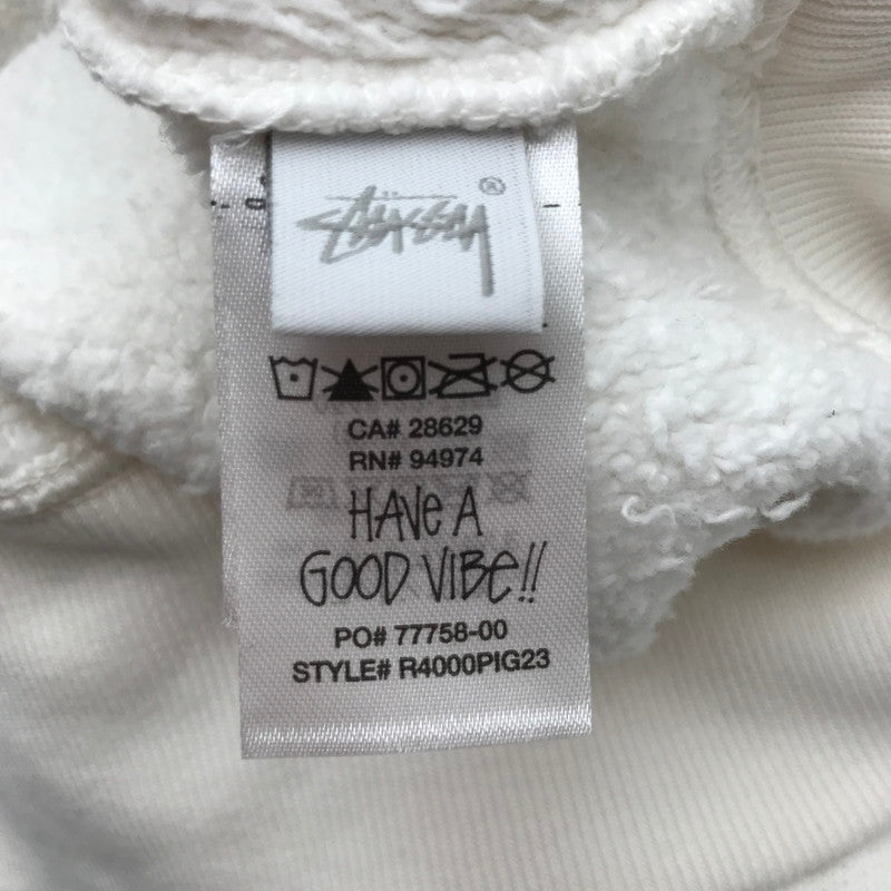 【中古品】【メンズ】 STUSSY ステューシー PULLOVER PARKA プルオーバー パーカー トップス 長袖 古着 142-260819-mh-01-fuzh サイズ：L カラー：ホワイト 万代Net店