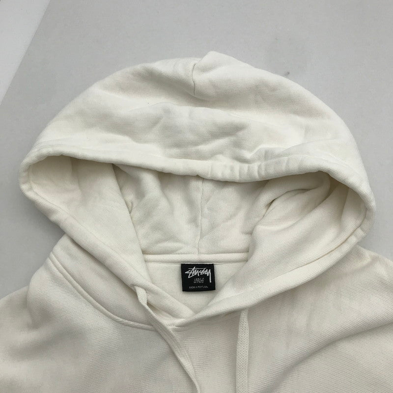 【中古品】【メンズ】 STUSSY ステューシー PULLOVER PARKA プルオーバー パーカー トップス 長袖 古着 142-260819-mh-01-fuzh サイズ：L カラー：ホワイト 万代Net店