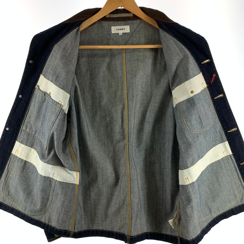 【中古品】【メンズ】 TOMMY HILFIGER トミーヒルフィガー カバーオール デニム アウター ジャケット ブランド 古着 147-260921-gm-19-fuzh サイズ：XL カラー：インディゴ 万代Net店
