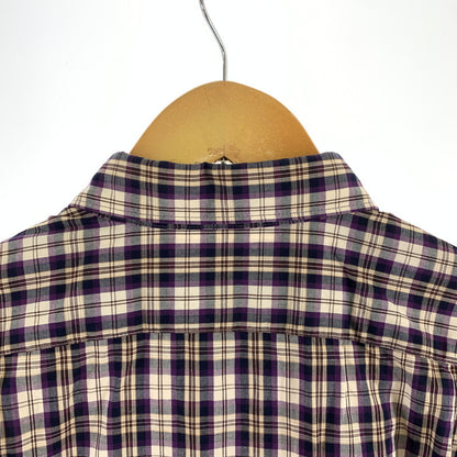 【中古品】【メンズ】 FAT エフエーティー FATYO3 刺繍ロゴ チェック柄 半袖シャツ 142-261020-vt-87-fuzh サイズ：TITCH（M） カラー：パープル 万代Net店
