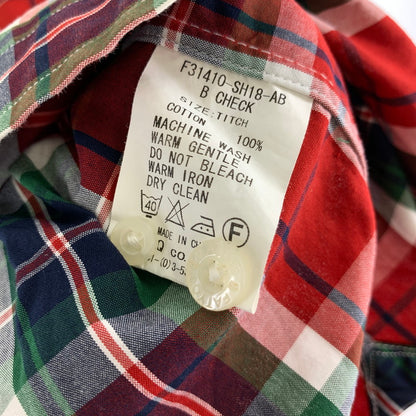 【中古品】【メンズ】 FAT エフエーティー FATYO3 刺繍ロゴ チェック柄 半袖シャツ 142-261020-vt-88-fuzh サイズ：TITCH（M） カラー：レッド/グリーン 万代Net店