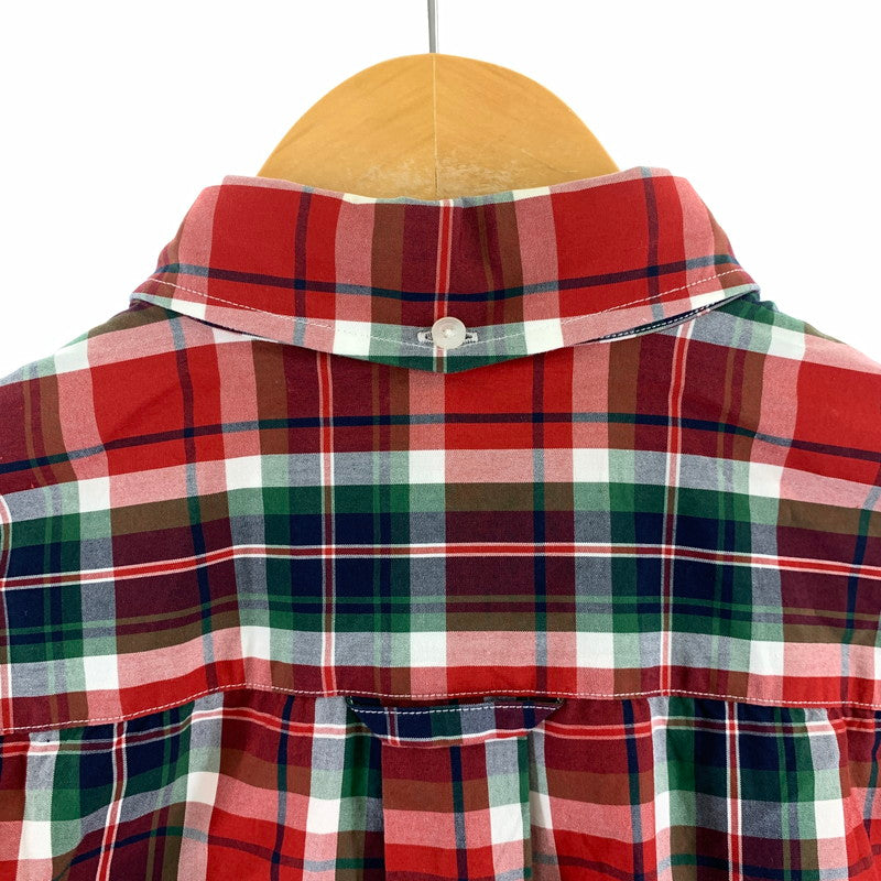 【中古品】【メンズ】 FAT エフエーティー FATYO3 刺繍ロゴ チェック柄 半袖シャツ 142-261020-vt-88-fuzh サイズ：TITCH（M） カラー：レッド/グリーン 万代Net店