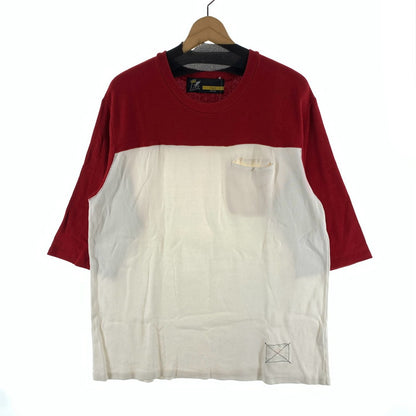 【中古品】【メンズ】 FAT エフエーティー 5分袖TEE 半袖Tシャツ カットソー ブランド 古着 142-260920-gm-19-fuzh サイズ：FAT(XL) カラー：レッド ホワイト 万代Net店