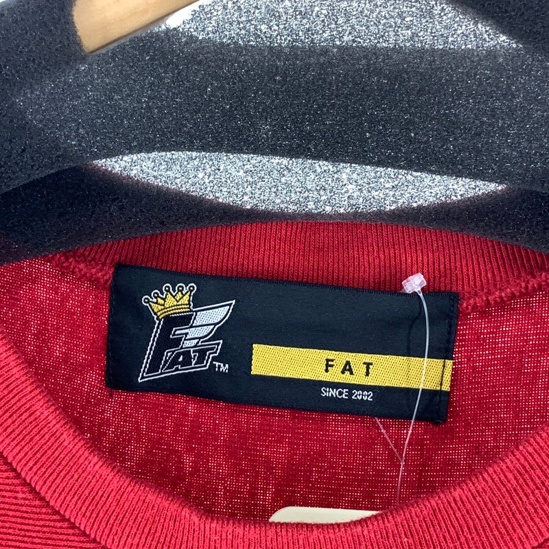 【中古品】【メンズ】 FAT エフエーティー 5分袖TEE 半袖Tシャツ カットソー ブランド 古着 142-260920-gm-19-fuzh サイズ：FAT(XL) カラー：レッド ホワイト 万代Net店