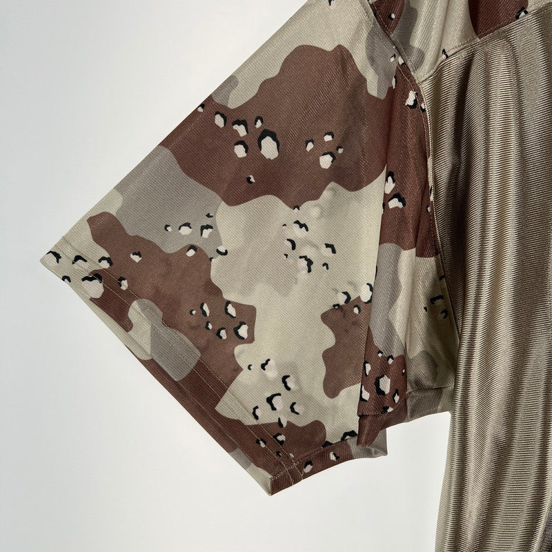 【中古品】【メンズ】 HUF ハフ KN00591 CAMO FOOTBALL JERSEY カモ フットボール ジャージ カモ柄 142-260818-ny-03-fuzh サイズ：L カラー：ベージュ 万代Net店