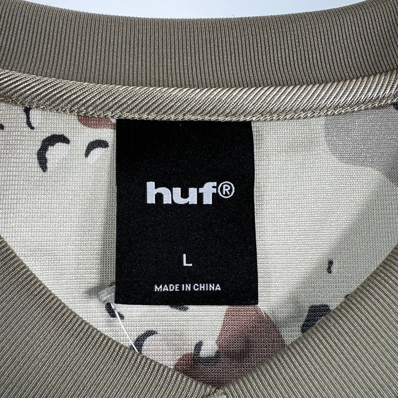 【中古品】【メンズ】 HUF ハフ KN00591 CAMO FOOTBALL JERSEY カモ フットボール ジャージ カモ柄 142-260818-ny-03-fuzh サイズ：L カラー：ベージュ 万代Net店