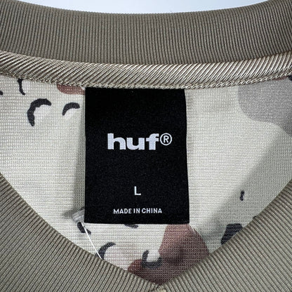 【中古品】【メンズ】 HUF ハフ KN00591 CAMO FOOTBALL JERSEY カモ フットボール ジャージ カモ柄 142-260818-ny-03-fuzh サイズ：L カラー：ベージュ 万代Net店