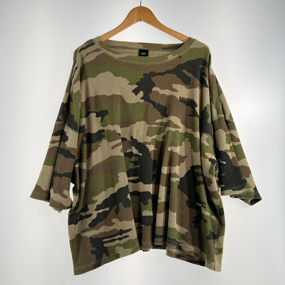 【中古品】【メンズ】 HUF ハフ ALL CAPS THERMAL S.S CREW オール キャップス サーマル ショートスリーブ クルー カモ柄 142-260818-ny-02-fuzh サイズ：XL カラー：グリーン 万代Net店