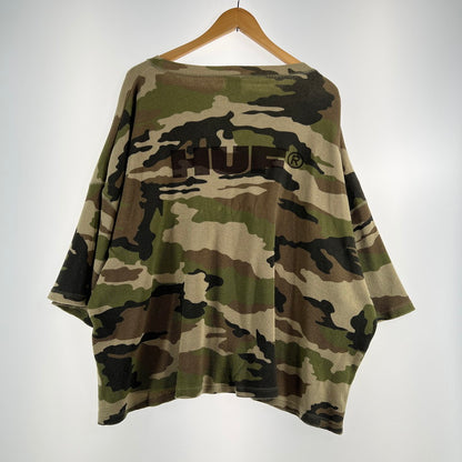 【中古品】【メンズ】 HUF ハフ ALL CAPS THERMAL S.S CREW オール キャップス サーマル ショートスリーブ クルー カモ柄 142-260818-ny-02-fuzh サイズ：XL カラー：グリーン 万代Net店