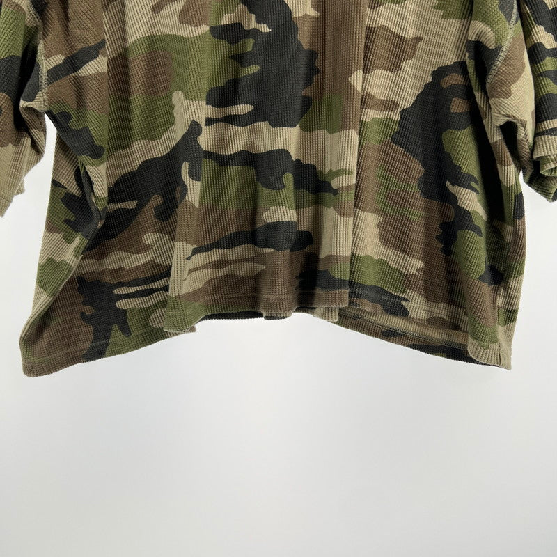 【中古品】【メンズ】 HUF ハフ ALL CAPS THERMAL S.S CREW オール キャップス サーマル ショートスリーブ クルー カモ柄 142-260818-ny-02-fuzh サイズ：XL カラー：グリーン 万代Net店
