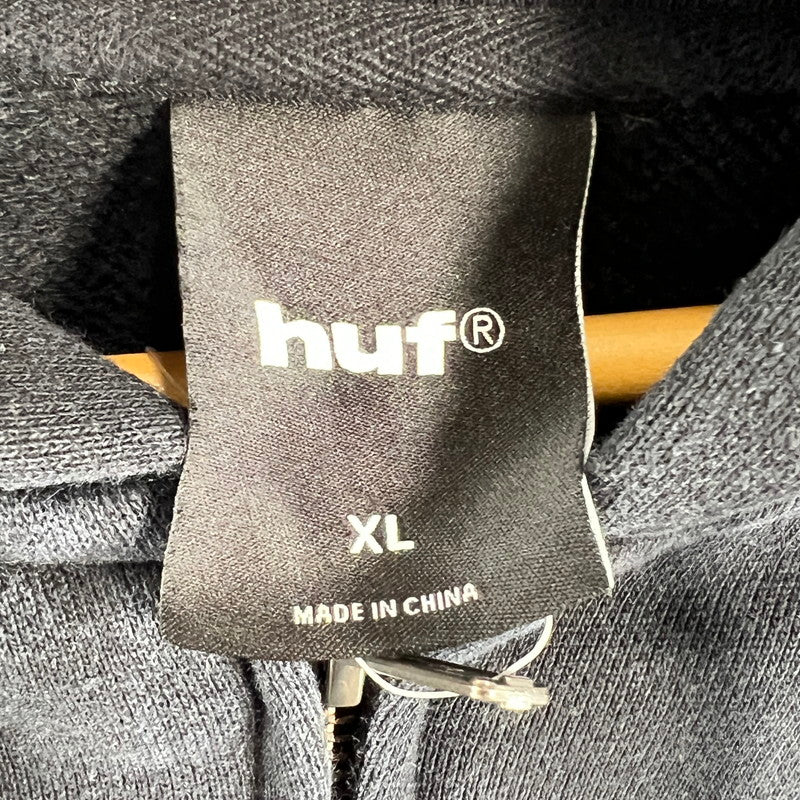 【中古品】【メンズ】 HUF ハフ EIGHTYNINE FULL ZIP HOODIE エイティナイン フル ジップ フーディ 142-260818-ny-04-fuzh サイズ：XL カラー：ブラック 万代Net店