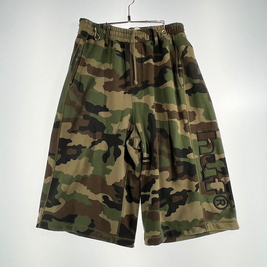 【中古品】【メンズ】 HUF ハフ BERMUDA FLEECE SHORT ハーフ ワイドパンツ スウェット カモ柄 153-260818-ny-06-fuzh サイズ：XL カラー：グリーン 万代Net店