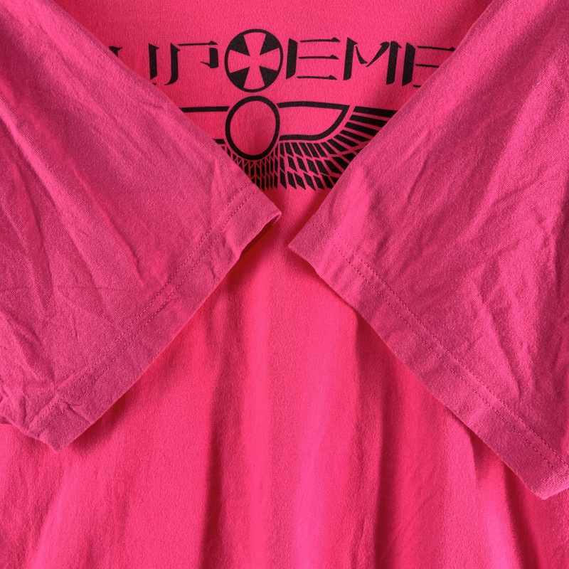 【中古品】【メンズ】 SUPREME シュプリーム WING GRAPHIC S.S TEE ウィンググラフィックTシャツ カラーPINK SIZE:XL 149-260818-ky-02-fuzh 万代Net店