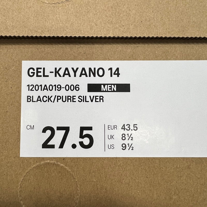 【中古美品】【メンズ】 ASICS アシックス 1201A019-006 GEL-KAYANO14 ゲルカヤノ 14 箱付属 スニーカー 靴 162-260916-ny-09-fuzh サイズ：27.5cm カラー：ブラック 万代Net店