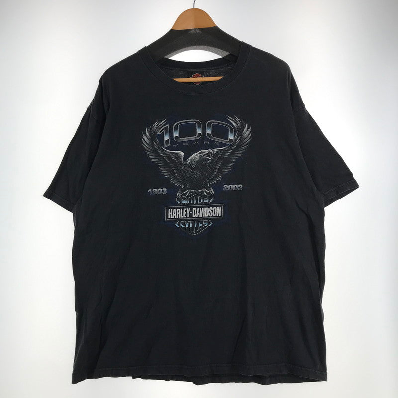 【中古品】【メンズ】 HARLEY DAVIDSON ハーレーダビッドソン 00S SS TEE USA製 半袖 トップス Tシャツ 古着 145-260817-mh-07-fuzh サイズ：XXL カラー：ブラック 万代Net店