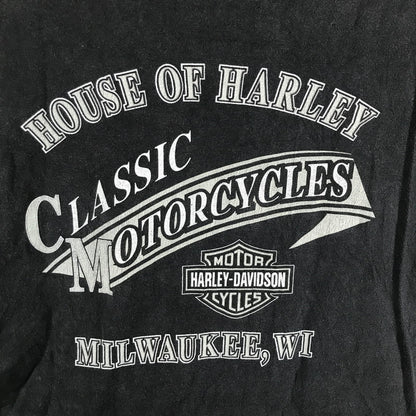 【中古品】【メンズ】 HARLEY DAVIDSON ハーレーダビッドソン 00S SS TEE USA製 半袖 トップス Tシャツ 古着 145-260817-mh-07-fuzh サイズ：XXL カラー：ブラック 万代Net店