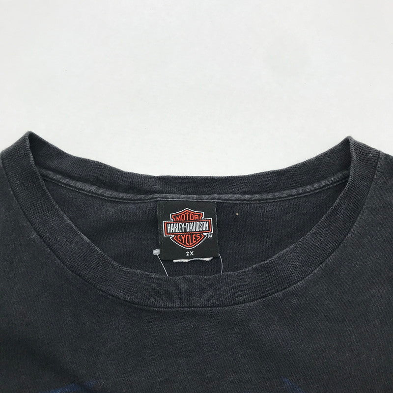 【中古品】【メンズ】 HARLEY DAVIDSON ハーレーダビッドソン 00S SS TEE USA製 半袖 トップス Tシャツ 古着 145-260817-mh-07-fuzh サイズ：XXL カラー：ブラック 万代Net店