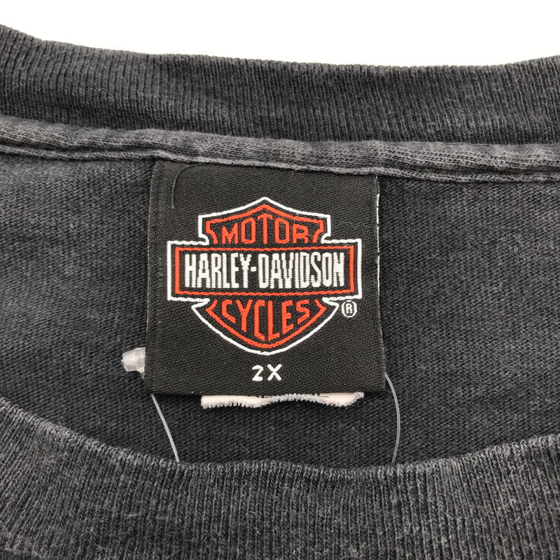 【中古品】【メンズ】 HARLEY DAVIDSON ハーレーダビッドソン 00S SS TEE USA製 半袖 トップス Tシャツ 古着 145-260817-mh-07-fuzh サイズ：XXL カラー：ブラック 万代Net店