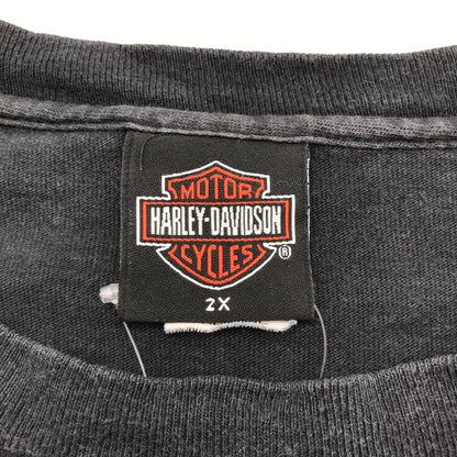 【中古品】【メンズ】 HARLEY DAVIDSON ハーレーダビッドソン 00S SS TEE USA製 半袖 トップス Tシャツ 古着 145-260817-mh-07-fuzh サイズ：XXL カラー：ブラック 万代Net店