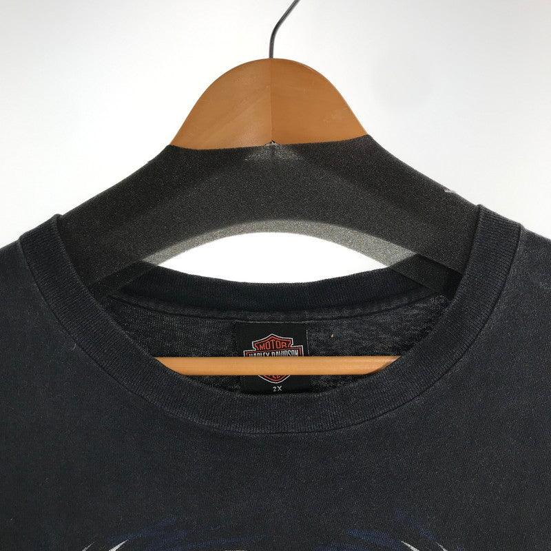 【中古品】【メンズ】 HARLEY DAVIDSON ハーレーダビッドソン 00S SS TEE USA製 半袖 トップス Tシャツ 古着 145-260817-mh-07-fuzh サイズ：XXL カラー：ブラック 万代Net店