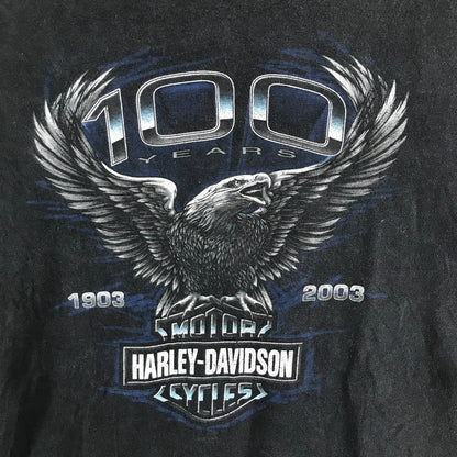 【中古品】【メンズ】 HARLEY DAVIDSON ハーレーダビッドソン 00S SS TEE USA製 半袖 トップス Tシャツ 古着 145-260817-mh-07-fuzh サイズ：XXL カラー：ブラック 万代Net店