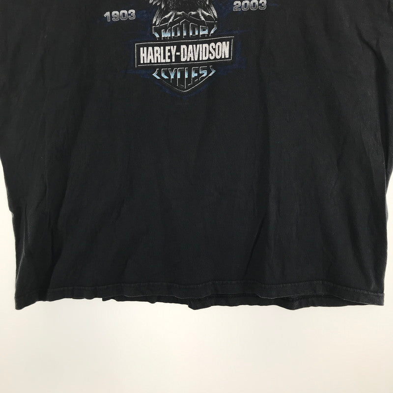 【中古品】【メンズ】 HARLEY DAVIDSON ハーレーダビッドソン 00S SS TEE USA製 半袖 トップス Tシャツ 古着 145-260817-mh-07-fuzh サイズ：XXL カラー：ブラック 万代Net店