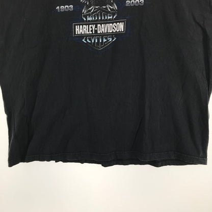 【中古品】【メンズ】 HARLEY DAVIDSON ハーレーダビッドソン 00S SS TEE USA製 半袖 トップス Tシャツ 古着 145-260817-mh-07-fuzh サイズ：XXL カラー：ブラック 万代Net店