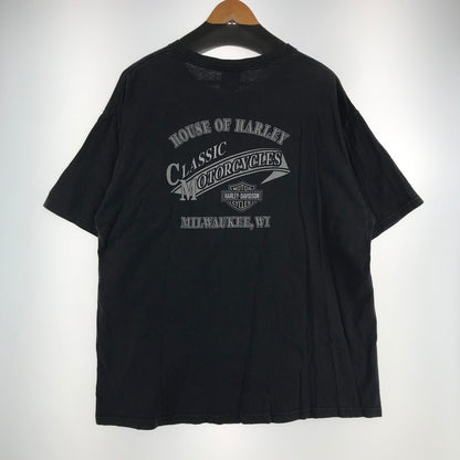 【中古品】【メンズ】 HARLEY DAVIDSON ハーレーダビッドソン 00S SS TEE USA製 半袖 トップス Tシャツ 古着 145-260817-mh-07-fuzh サイズ：XXL カラー：ブラック 万代Net店