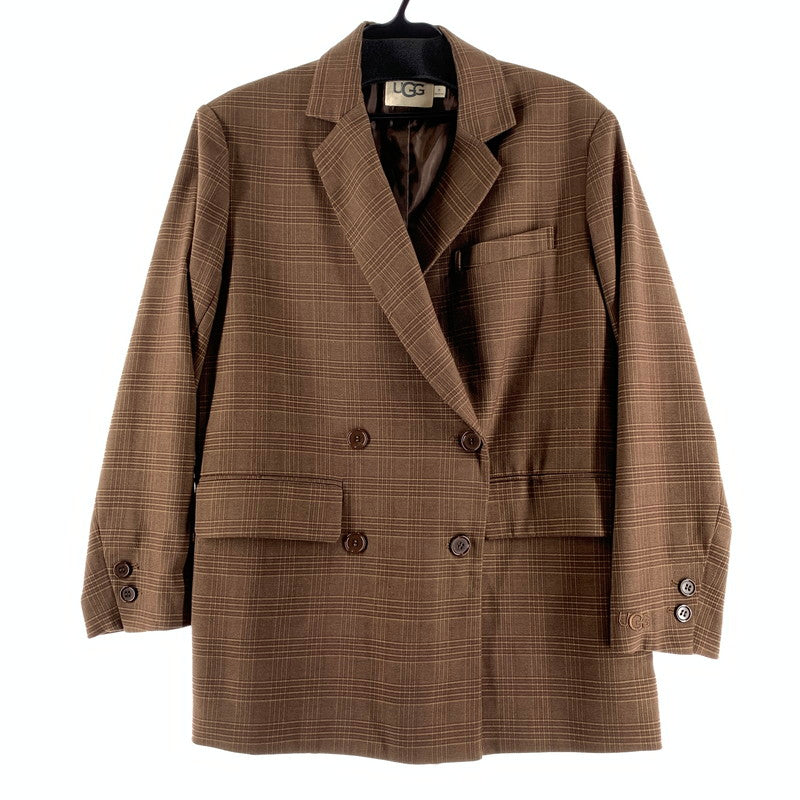 【中古品】【レディース】 UGG アグ SET UP セットアップ BROWN.CHECK/SIZE:M/W ジャケット ズボン ※使用感有 170-260909-io-10-fuzh カラー：ブラウンチェック 万代Net店