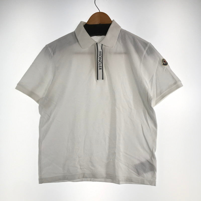 【中古品】【メンズ】 MONCLER モンクレール トップス 半袖 ポロシャツ 古着 141-260817-mh-08-fuzh サイズ：S カラー：ホワイト 万代Net店