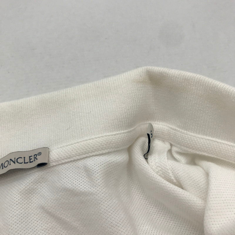 【中古品】【メンズ】 MONCLER モンクレール トップス 半袖 ポロシャツ 古着 141-260817-mh-08-fuzh サイズ：S カラー：ホワイト 万代Net店