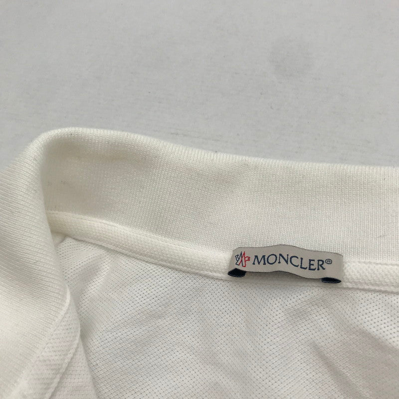 【中古品】【メンズ】 MONCLER モンクレール トップス 半袖 ポロシャツ 古着 141-260817-mh-08-fuzh サイズ：S カラー：ホワイト 万代Net店
