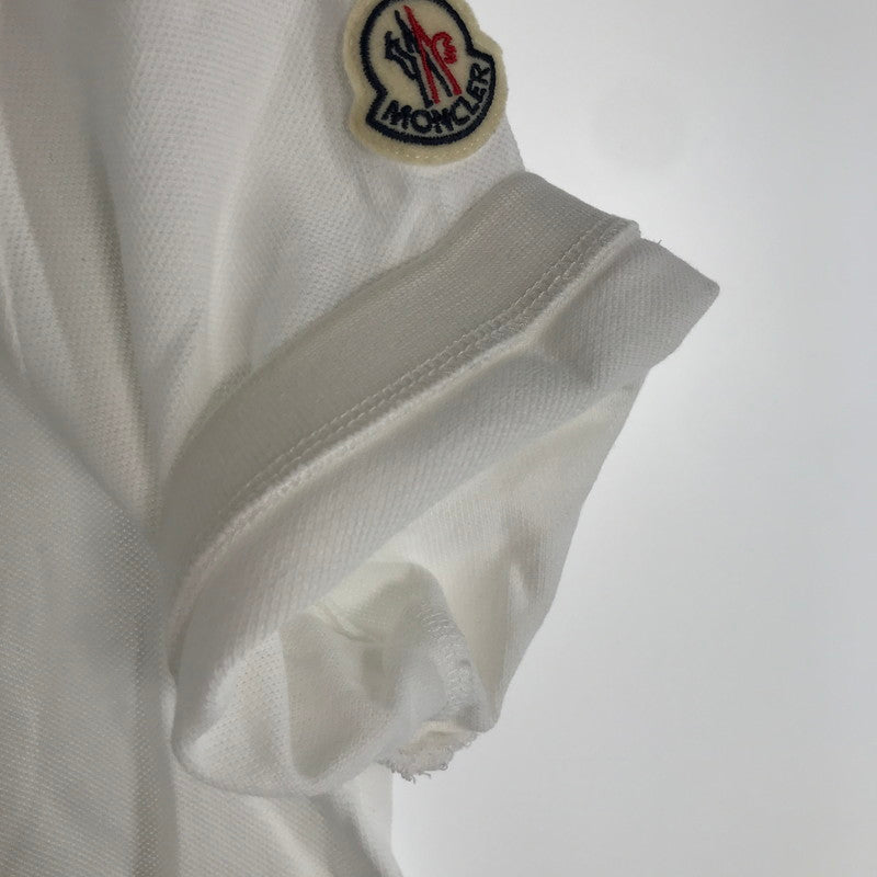 【中古品】【メンズ】 MONCLER モンクレール トップス 半袖 ポロシャツ 古着 141-260817-mh-08-fuzh サイズ：S カラー：ホワイト 万代Net店