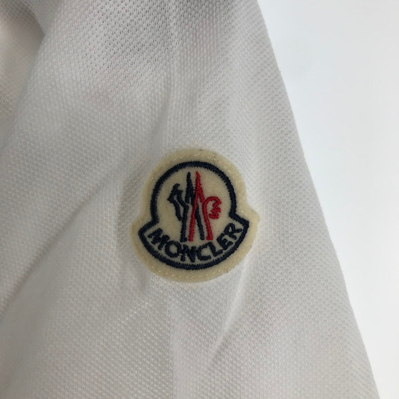 【中古品】【メンズ】 MONCLER モンクレール トップス 半袖 ポロシャツ 古着 141-260817-mh-08-fuzh サイズ：S カラー：ホワイト 万代Net店