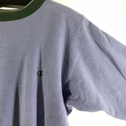 【中古品】【メンズ】 CHAMPION チャンピョン REVERSE WEAVE SWEATSHIRT リバースィーブ スェットBLUE GREEN エルボーパッチ SIZE:M USA製.90年代 148-260818-ky-06-fuzh 万代Net店