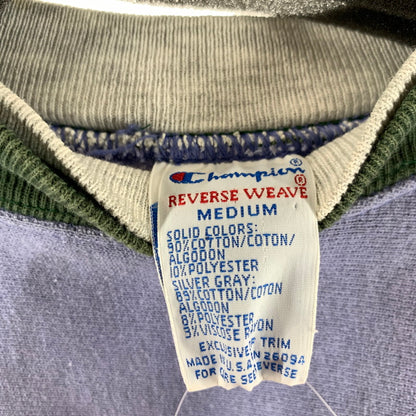 【中古品】【メンズ】 CHAMPION チャンピョン REVERSE WEAVE SWEATSHIRT リバースィーブ スェットBLUE GREEN エルボーパッチ SIZE:M USA製.90年代 148-260818-ky-06-fuzh 万代Net店