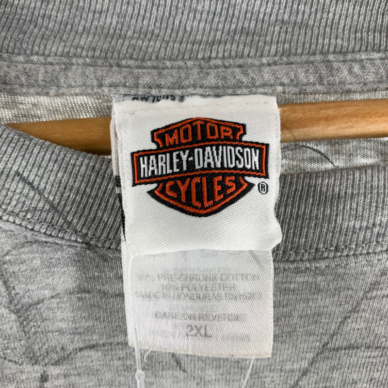 【中古品】【メンズ】 HARLEY DAVIDSON ハーレーダビッドソン Tシャツ カラー GRAY SIZE:2XL 145-260818-ky-07-fuzh 万代Net店