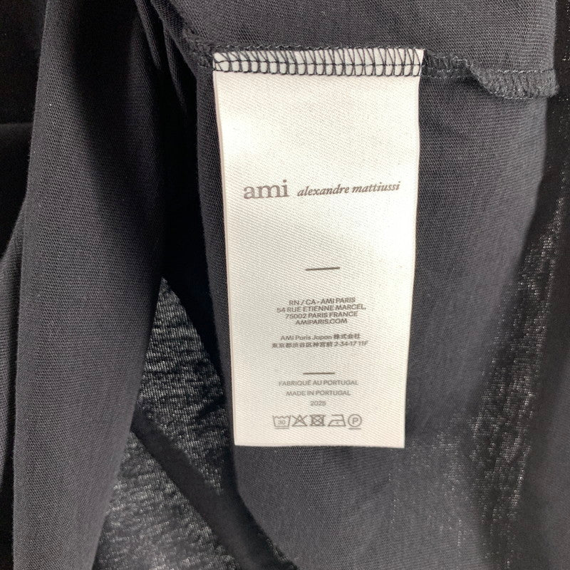 【中古品】【メンズ】 AMI PARIS アミ パリス HTS346.724 LOGO T-SHIRT ロゴTシャツBLACK Aロゴ SIZE:3XL 141-260818-ky-04-fuzh 万代Net店