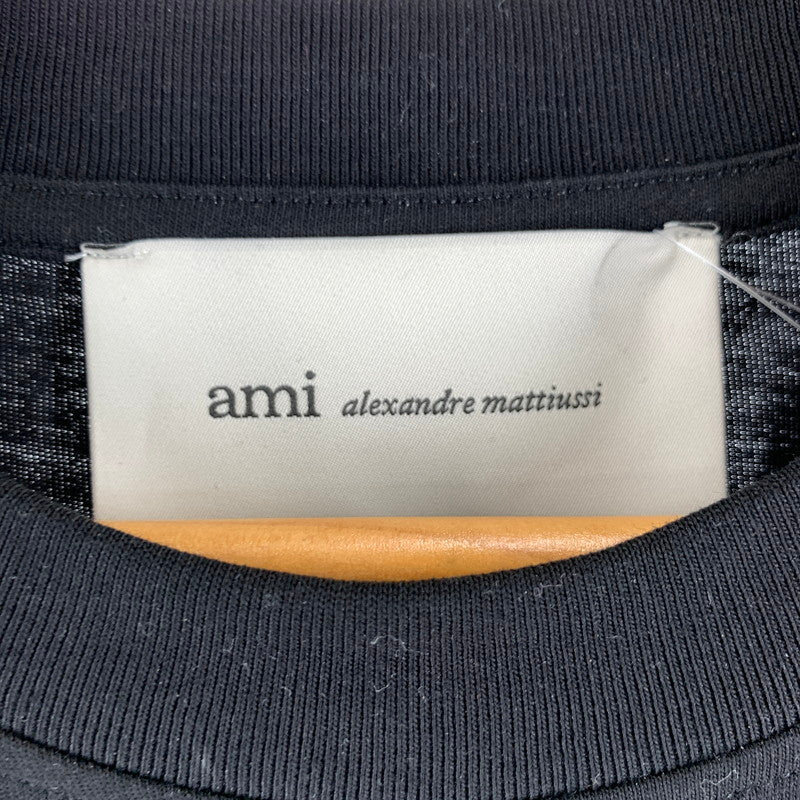 【中古品】【メンズ】 AMI PARIS アミ パリス HTS346.724 LOGO T-SHIRT ロゴTシャツBLACK Aロゴ SIZE:3XL 141-260818-ky-04-fuzh 万代Net店