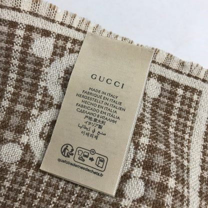【中古品】【レディース】 GUCCI グッチ GG ウールジャカード スカーフ カラーBEIGE.BROWN ショール マフラー 183-260820-ky-10-fuzh 万代Net店