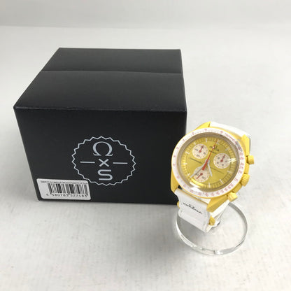 【中古品】【メンズ】 OMEGA×SWATCH オメガ × スォッチ MISSION TO THE SUN カラー YELLOW.WHITE 説明書.箱付属 スリーブ欠品 時計 197-260820-ky-05-fuzh 万代Net店