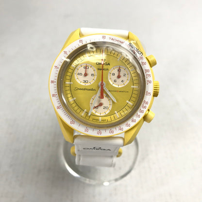 【中古品】【メンズ】 OMEGA×SWATCH オメガ × スォッチ MISSION TO THE SUN カラー YELLOW.WHITE 説明書.箱付属 スリーブ欠品 時計 197-260820-ky-05-fuzh 万代Net店