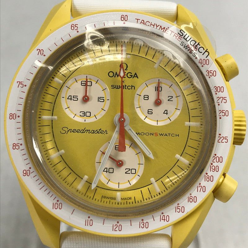【中古品】【メンズ】 OMEGA×SWATCH オメガ × スォッチ MISSION TO THE SUN カラー YELLOW.WHITE 説明書.箱付属 スリーブ欠品 時計 197-260820-ky-05-fuzh 万代Net店