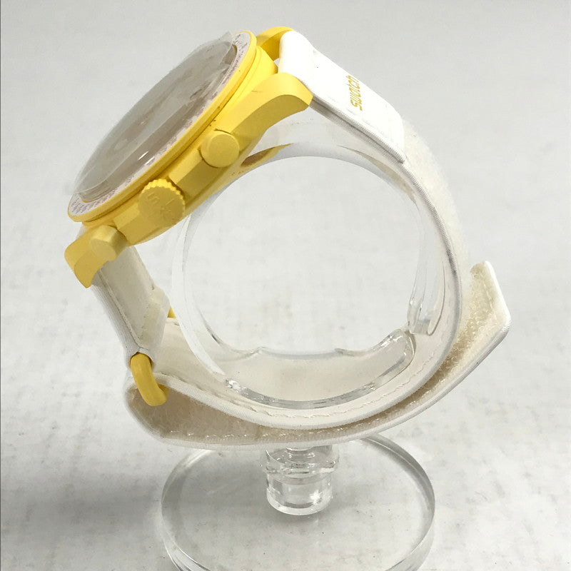 【中古品】【メンズ】 OMEGA×SWATCH オメガ × スォッチ MISSION TO THE SUN カラー YELLOW.WHITE 説明書.箱付属 スリーブ欠品 時計 197-260820-ky-05-fuzh 万代Net店