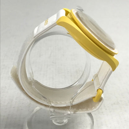 【中古品】【メンズ】 OMEGA×SWATCH オメガ × スォッチ MISSION TO THE SUN カラー YELLOW.WHITE 説明書.箱付属 スリーブ欠品 時計 197-260820-ky-05-fuzh 万代Net店
