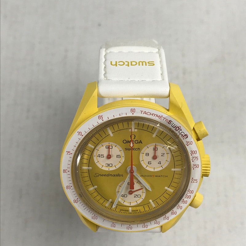 【中古品】【メンズ】 OMEGA×SWATCH オメガ × スォッチ MISSION TO THE SUN カラー YELLOW.WHITE 説明書.箱付属 スリーブ欠品 時計 197-260820-ky-05-fuzh 万代Net店