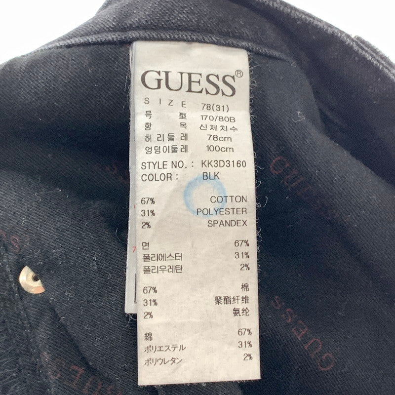 【中古品】【メンズ】 GUESS ゲス パンツ ボトムス ブランド 古着 152-260926-gm-04-fuzh サイズ：78 カラー：ブラック 万代Net店