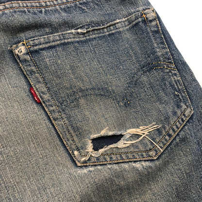【中古品】【メンズ】 LEVI`S 50`S 501XX リーバイス オフセットセンターループ フロントVステッチ ボタン裏ドット刻印 セルビッジ裏シングル INDIGO SIZE:平置き46cm デニムパンツ 156-260820-io-04-fuzh 万代Net店